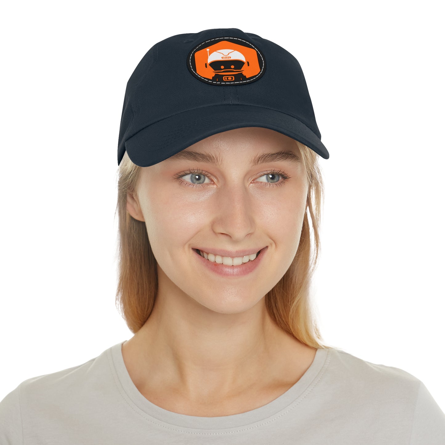 Dad Hat with Leather Patch (Round) - Astronaut