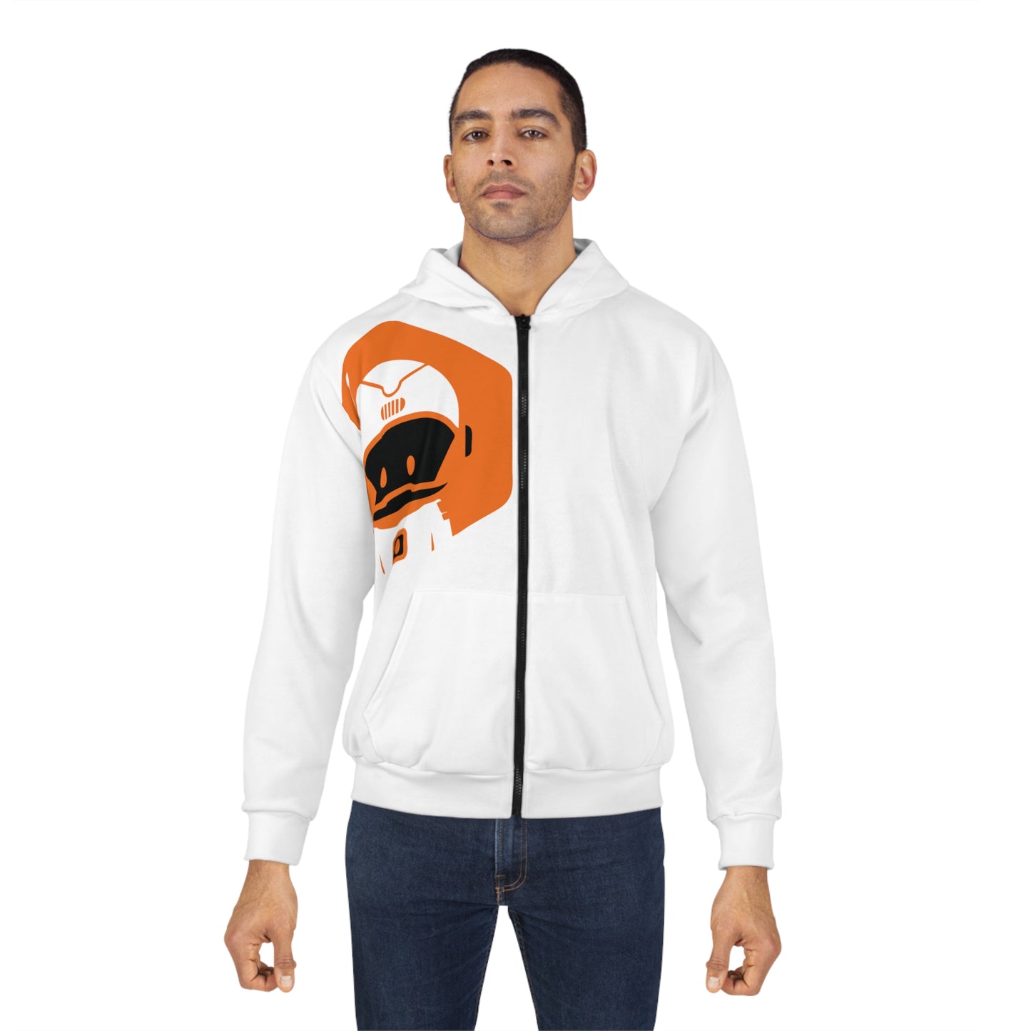 Unisex Zip Hoodie (AOP) - Astronaut | White
