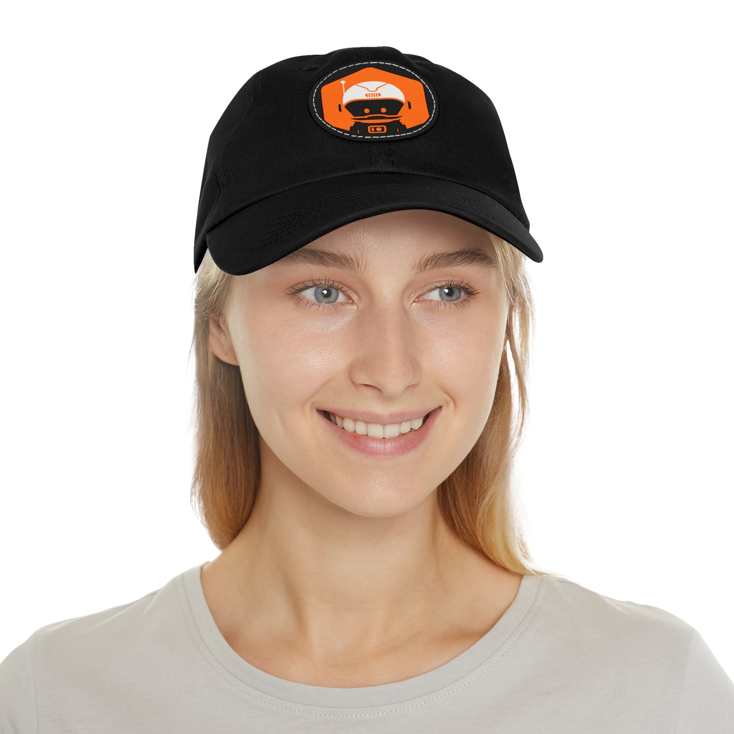 Dad Hat with Leather Patch (Round) - Astronaut