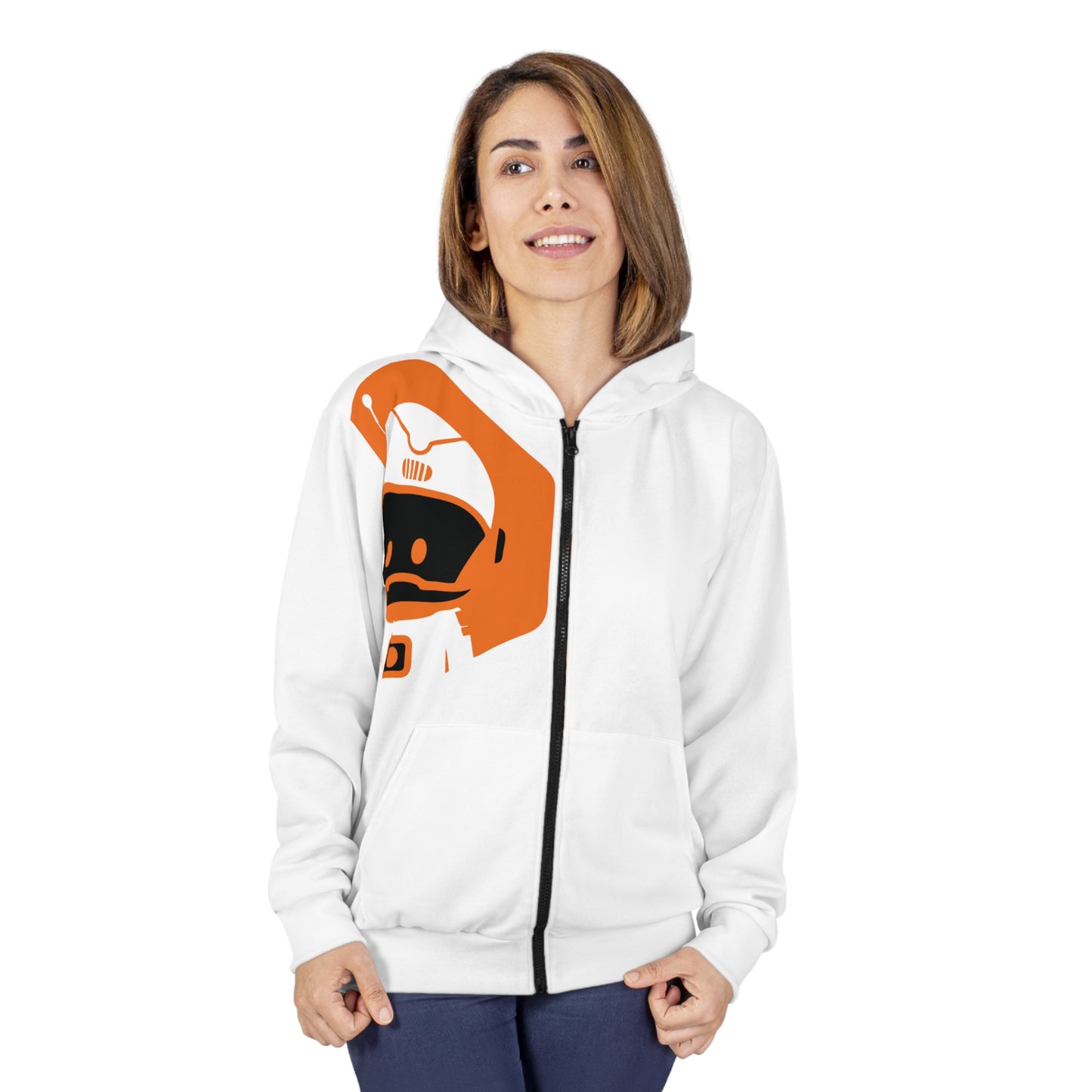 Unisex Zip Hoodie (AOP) - Astronaut | White