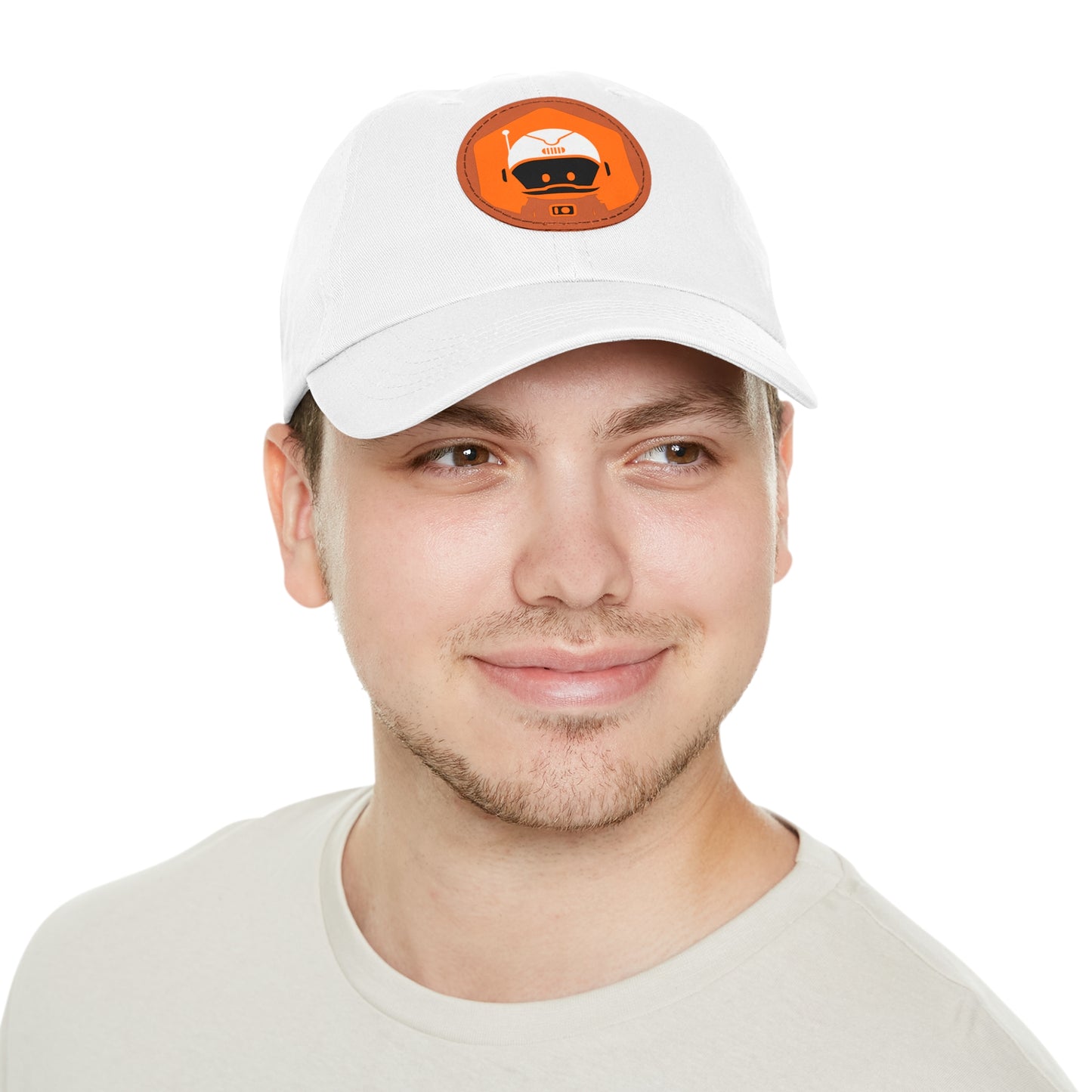Dad Hat with Leather Patch (Round) - Astronaut