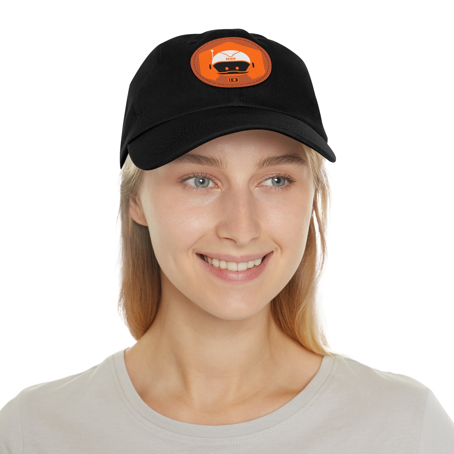 Dad Hat with Leather Patch (Round) - Astronaut