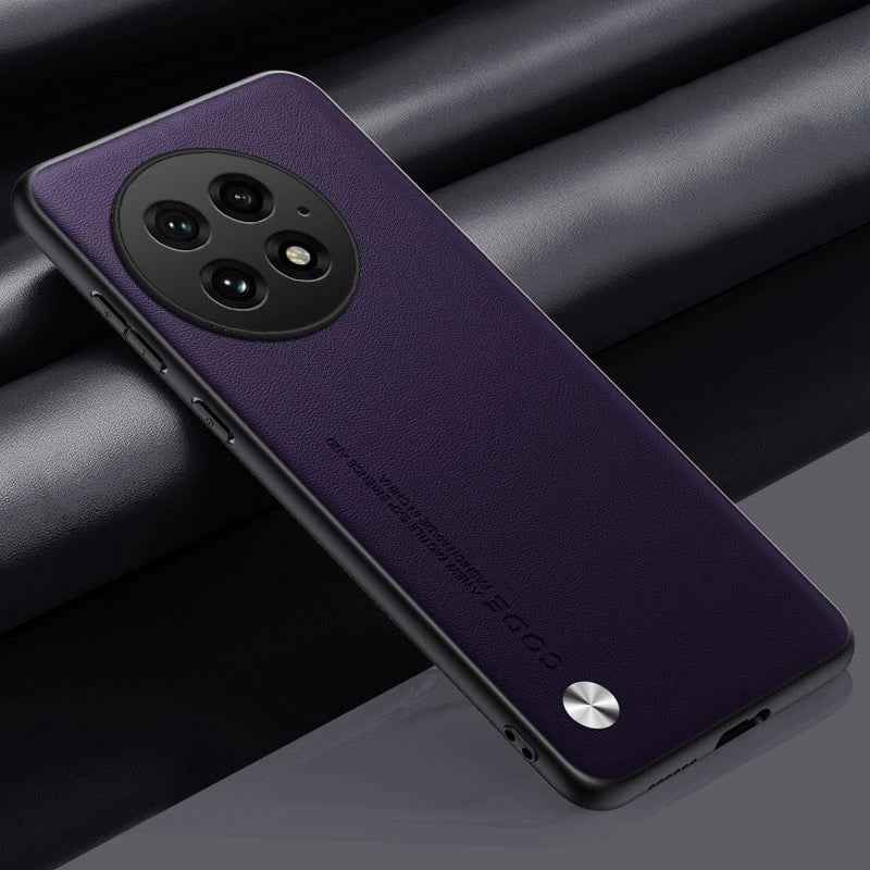 Luxury Matte PU Leather Case for OnePlus 13 – Shockproof, Anti-Fingerprint Back Cover