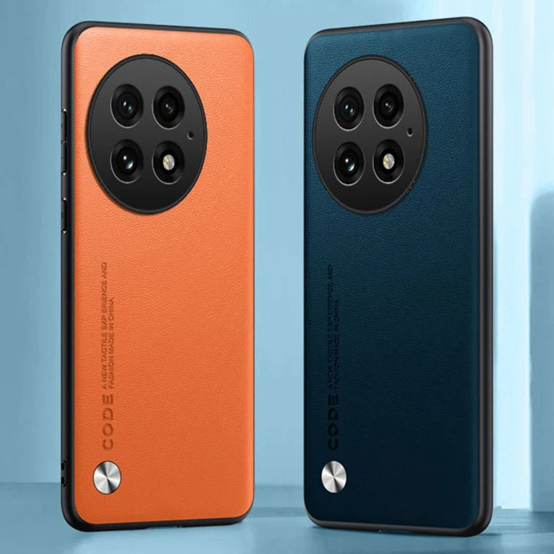 Luxury Matte PU Leather Case for OnePlus 13 – Shockproof, Anti-Fingerprint Back Cover