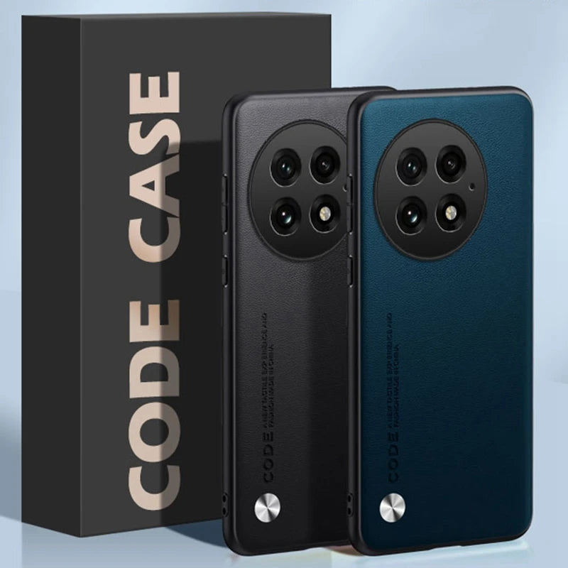 Luxury Matte PU Leather Case for OnePlus 13 – Shockproof, Anti-Fingerprint Back Cover