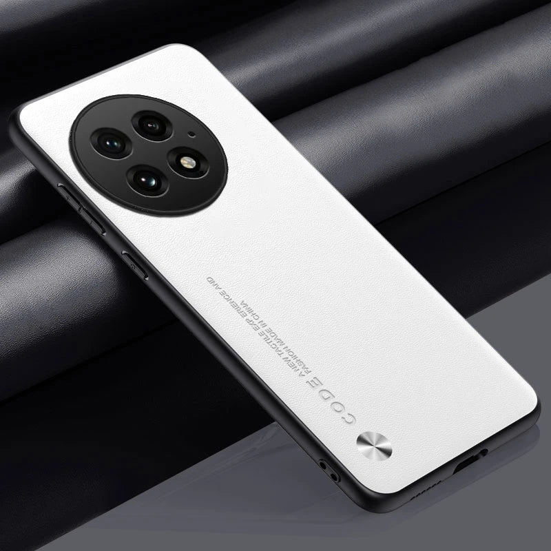 Luxury Matte PU Leather Case for OnePlus 13 – Shockproof, Anti-Fingerprint Back Cover