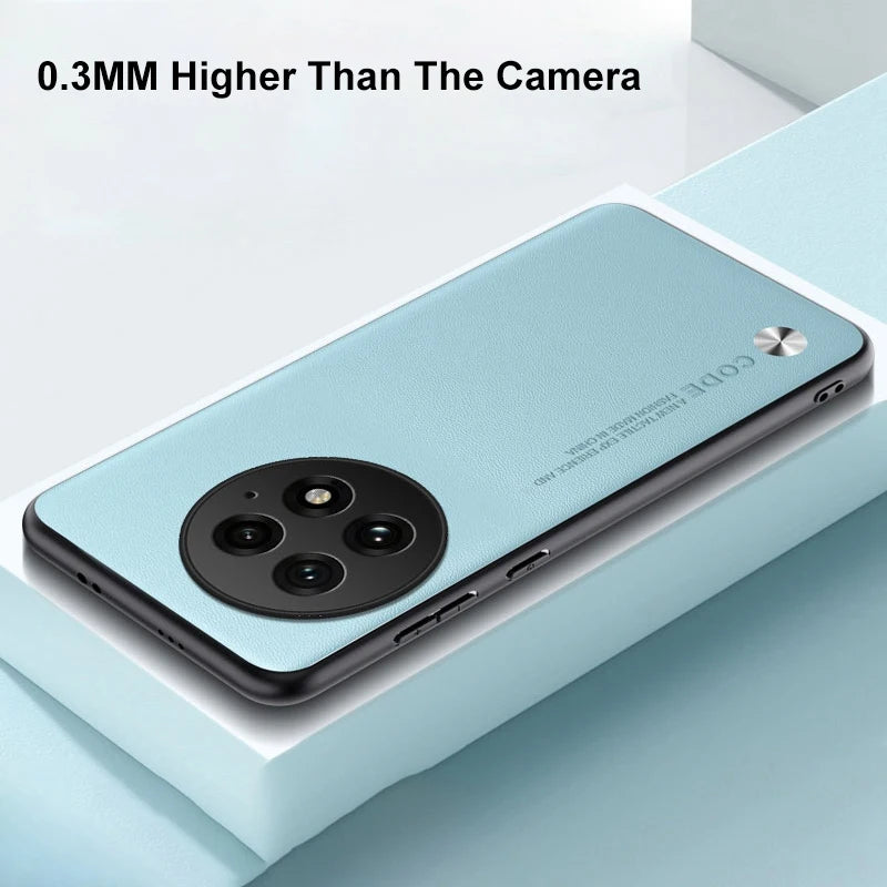 Luxury Matte PU Leather Case for OnePlus 13 – Shockproof, Anti-Fingerprint Back Cover