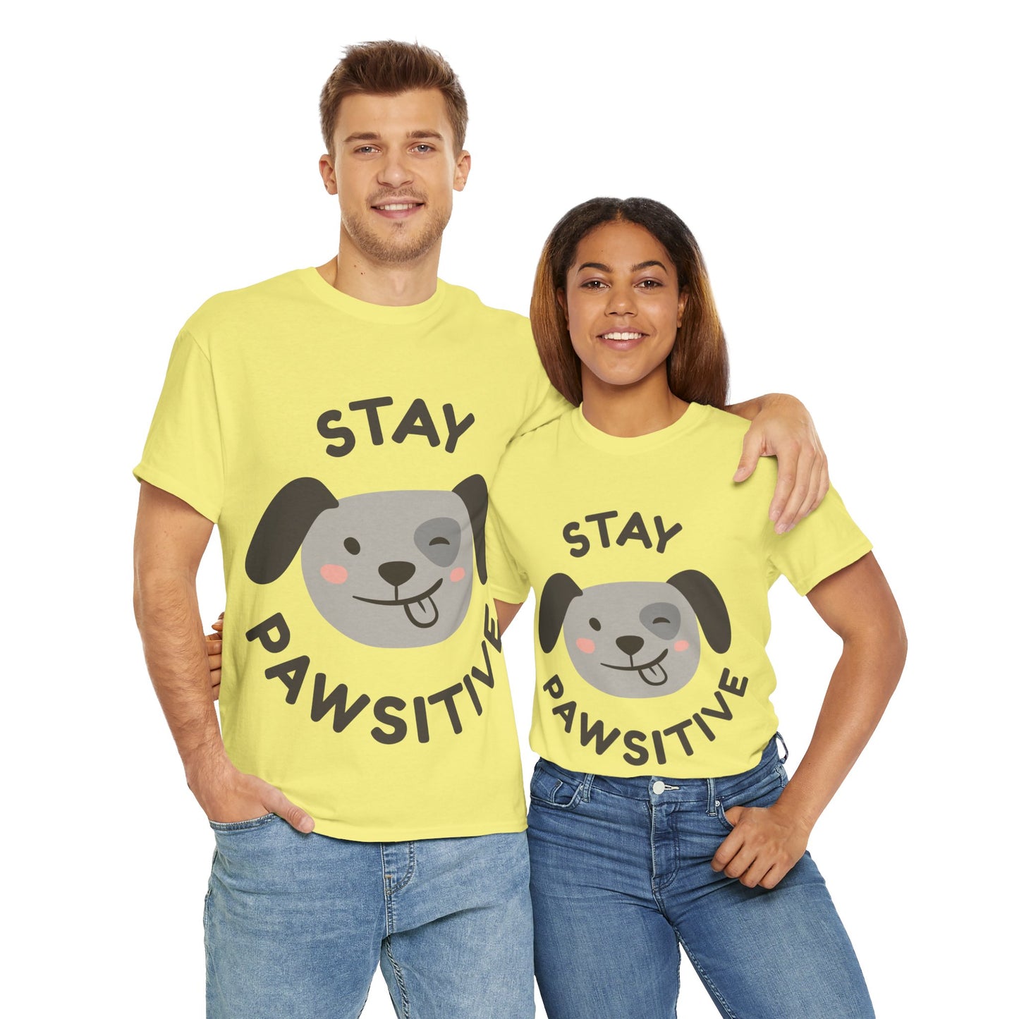 Unisex Heavy Cotton Tee | Stay Pawsitive