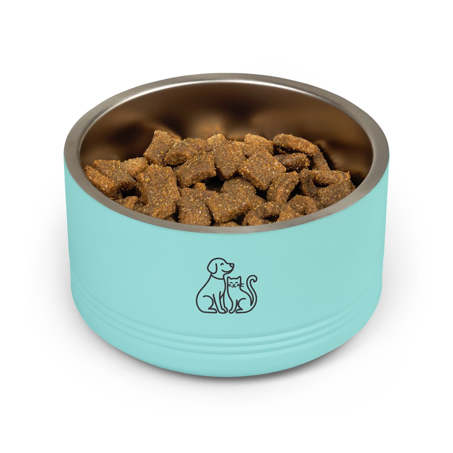 Stainless Pet Bowl – 18oz Dog & Cat Friendship Design