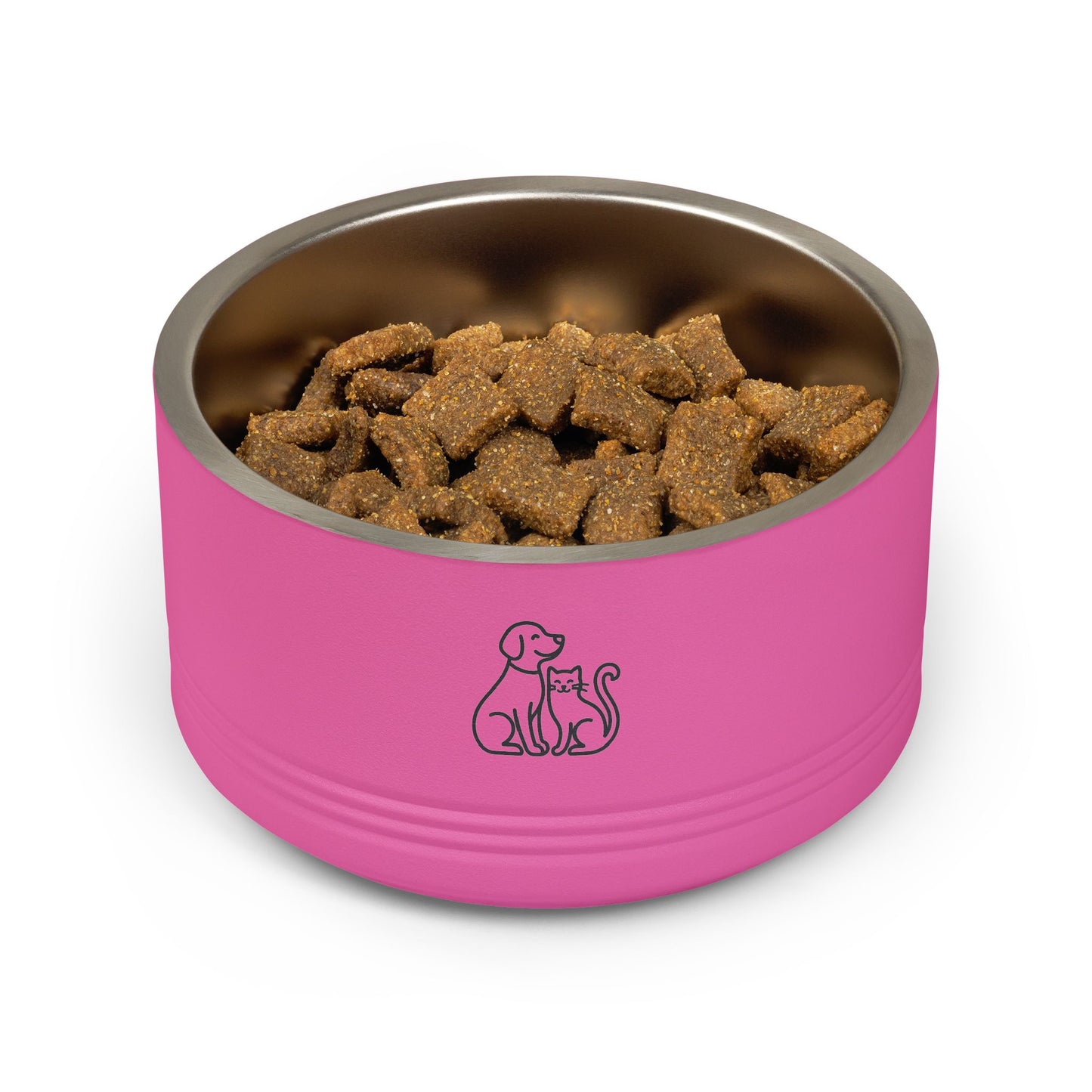 Stainless Pet Bowl – 18oz Dog & Cat Friendship Design
