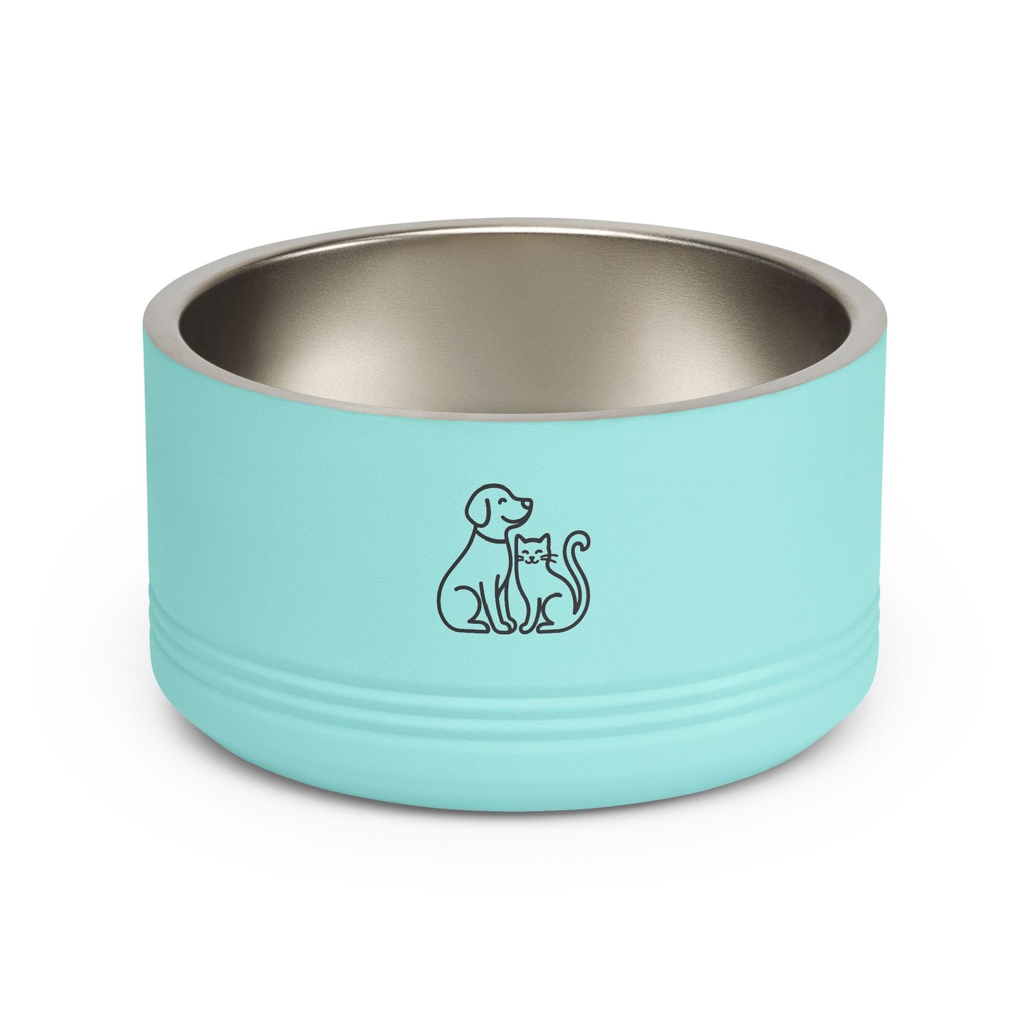 Stainless Pet Bowl – 18oz Dog & Cat Friendship Design