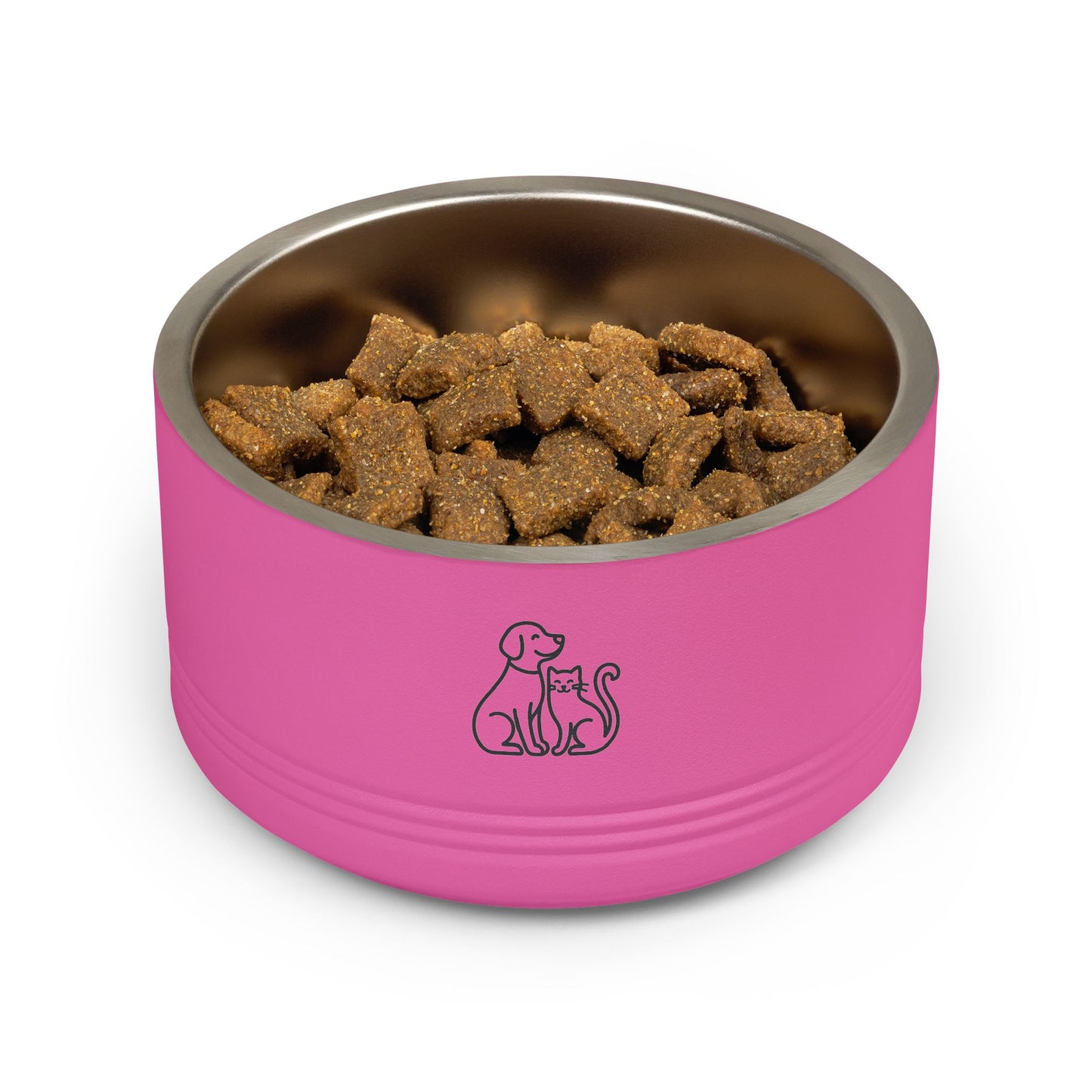 Stainless Pet Bowl – 18oz Dog & Cat Friendship Design