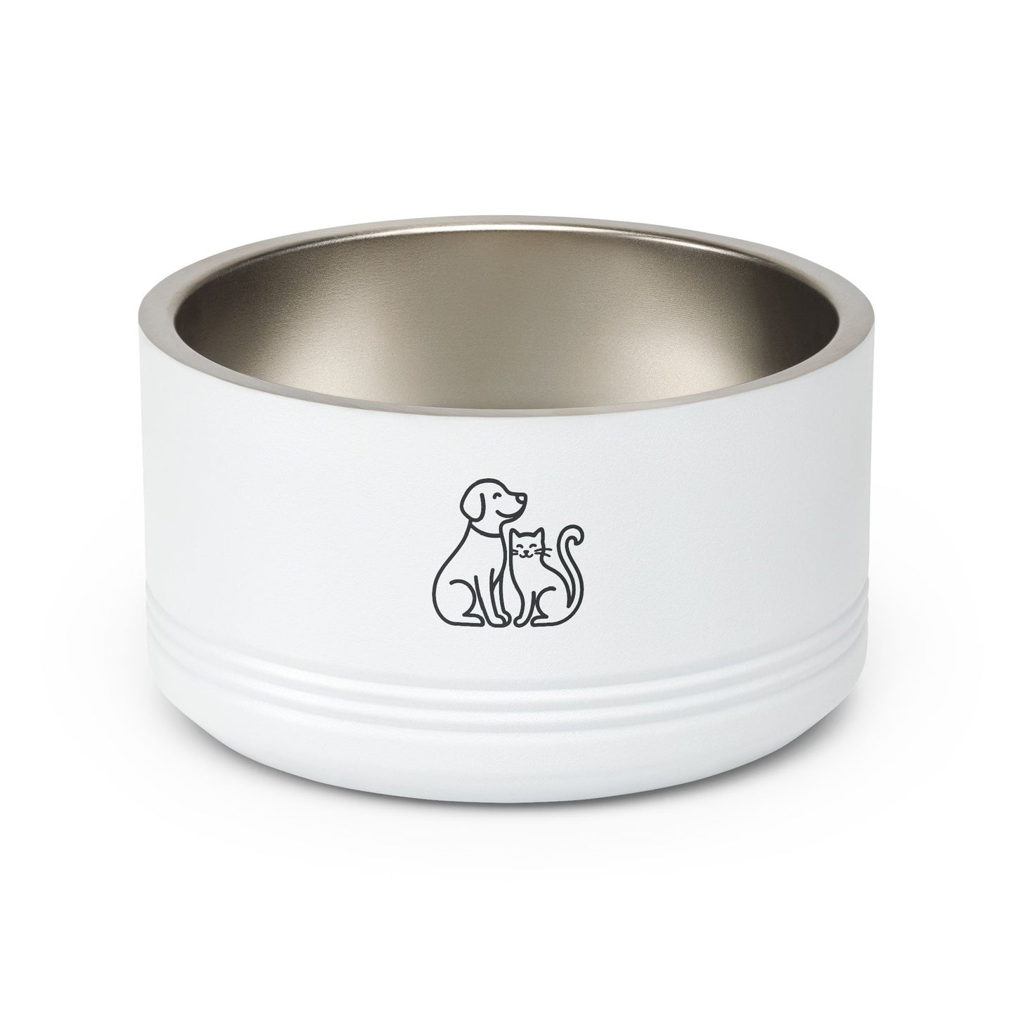 Stainless Pet Bowl – 18oz Dog & Cat Friendship Design