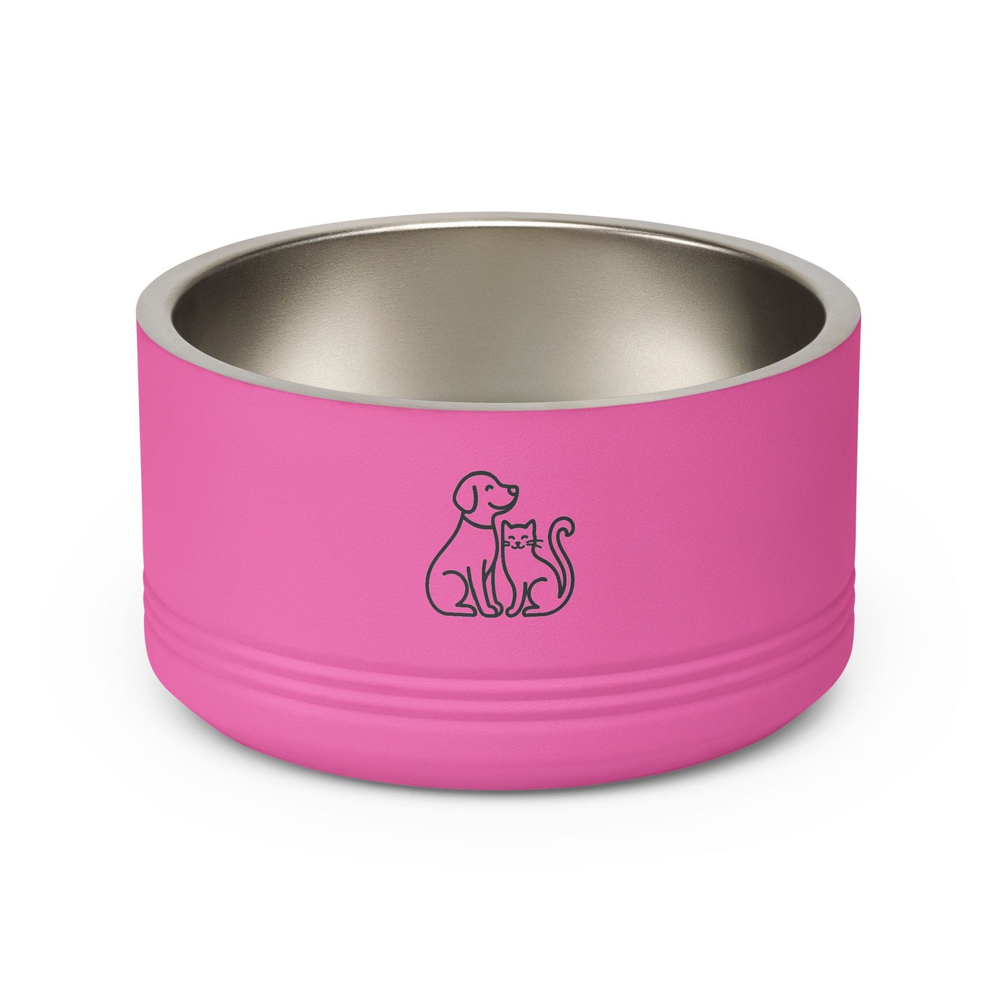 Stainless Pet Bowl – 18oz Dog & Cat Friendship Design