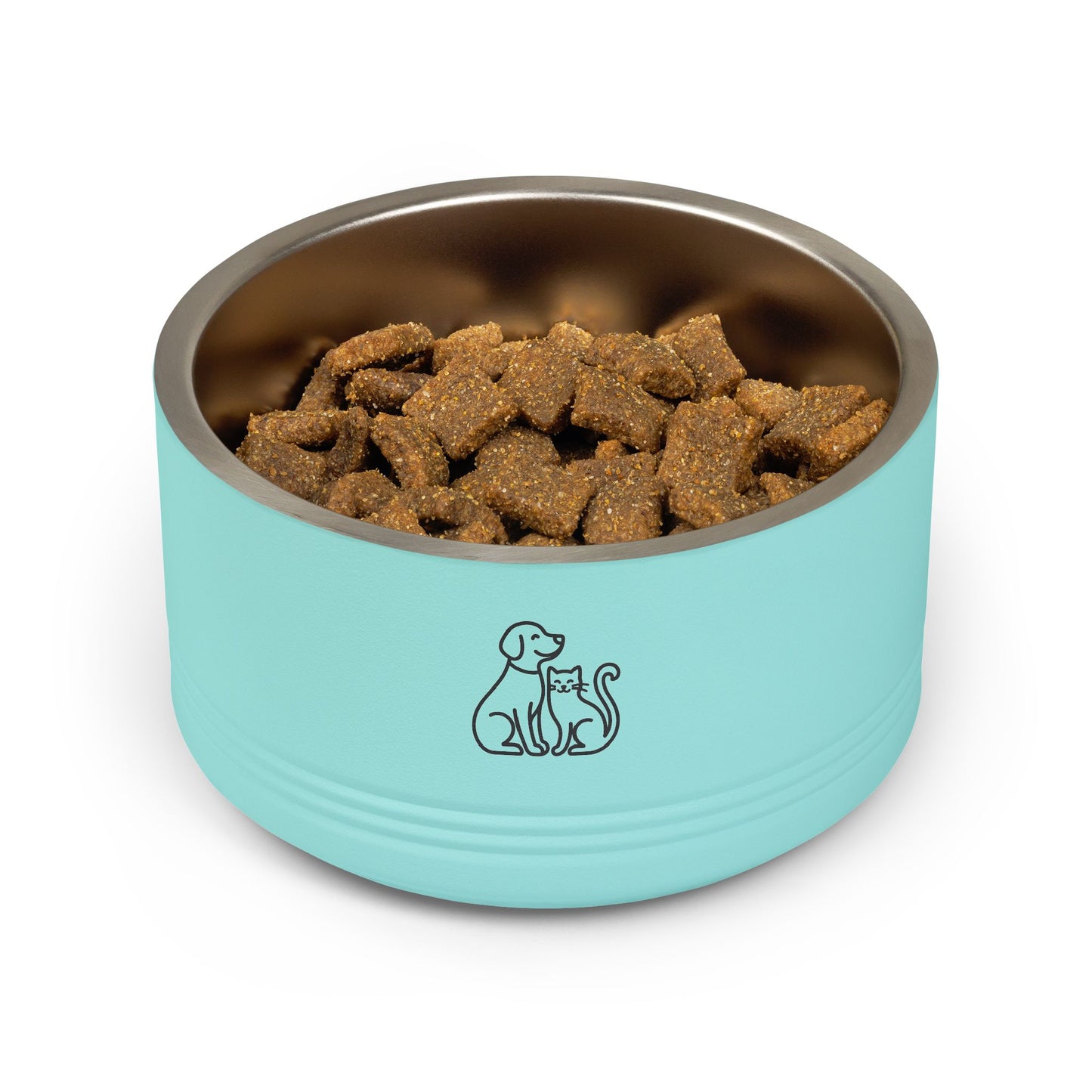 Stainless Pet Bowl – 18oz Dog & Cat Friendship Design