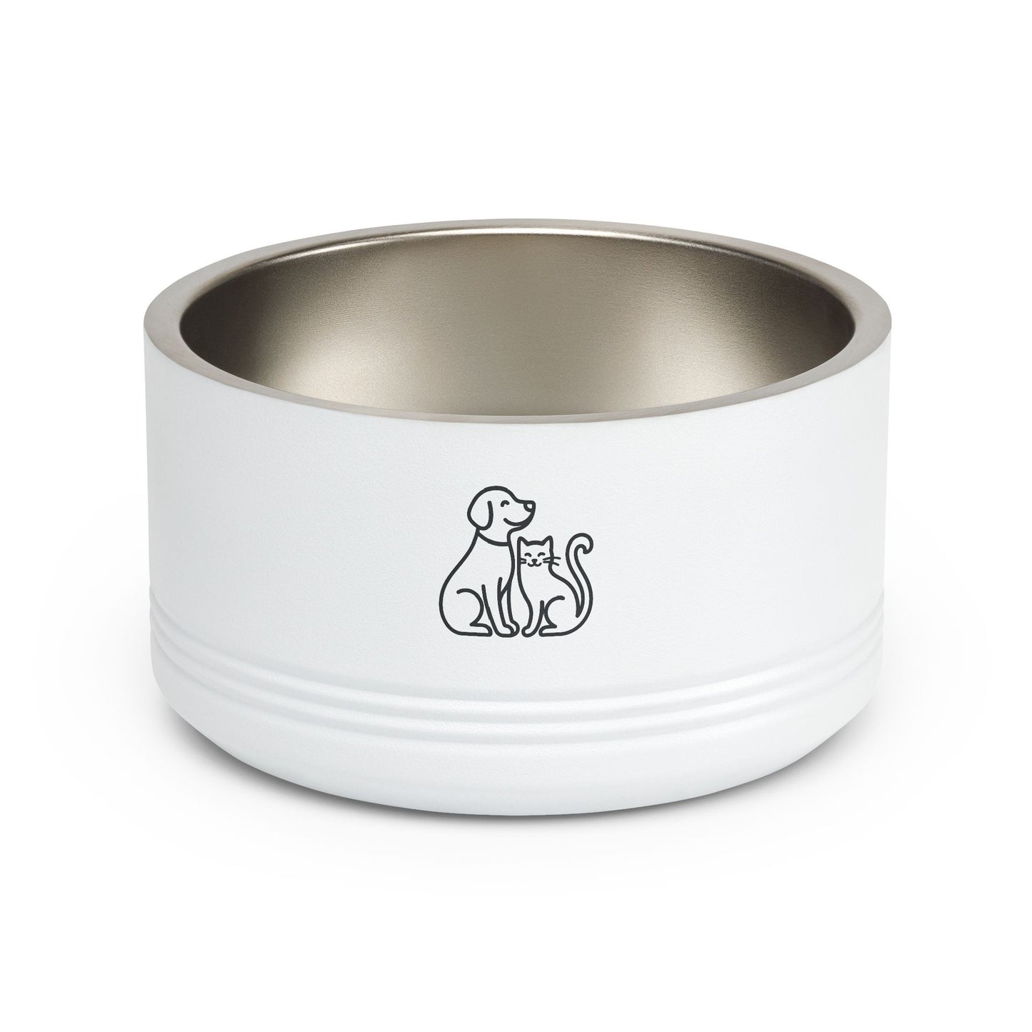 Stainless Pet Bowl – 18oz Dog & Cat Friendship Design