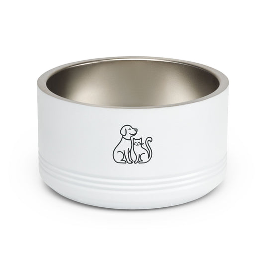 Stainless Pet Bowl – 18oz Dog & Cat Friendship Design