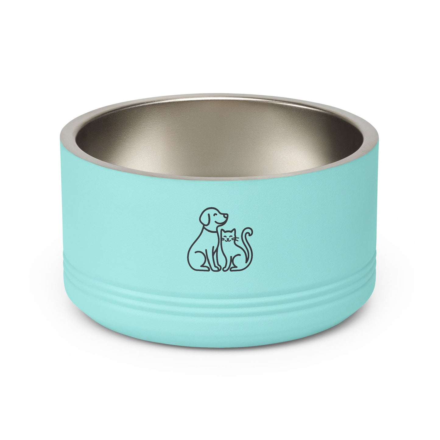 Stainless Pet Bowl – 18oz Dog & Cat Friendship Design