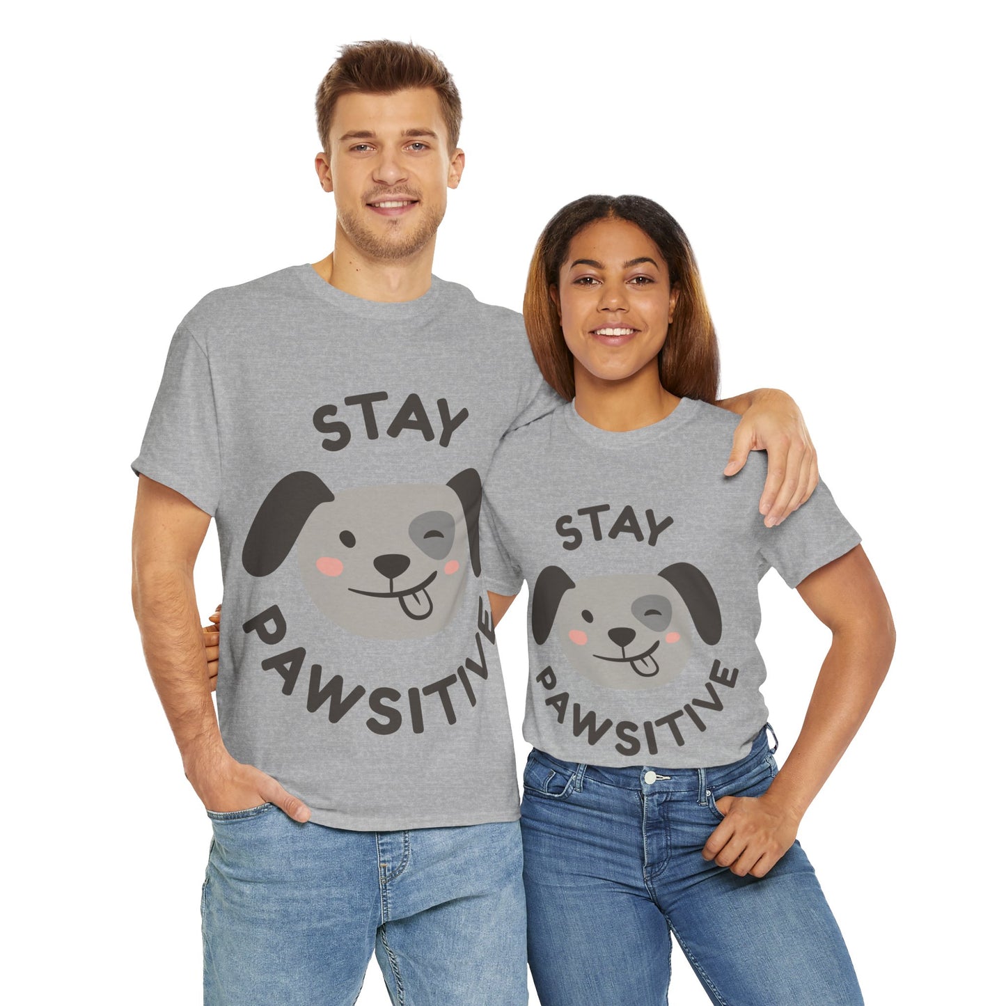 Unisex Heavy Cotton Tee | Stay Pawsitive