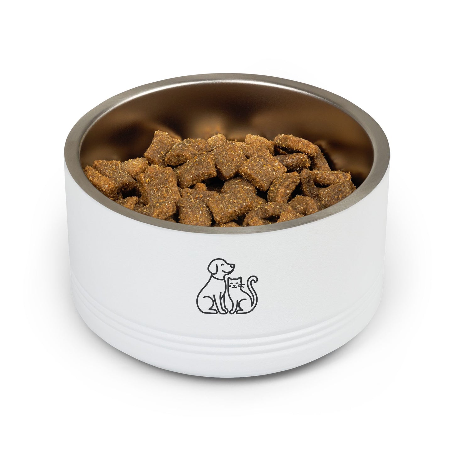 Stainless Pet Bowl – 18oz Dog & Cat Friendship Design