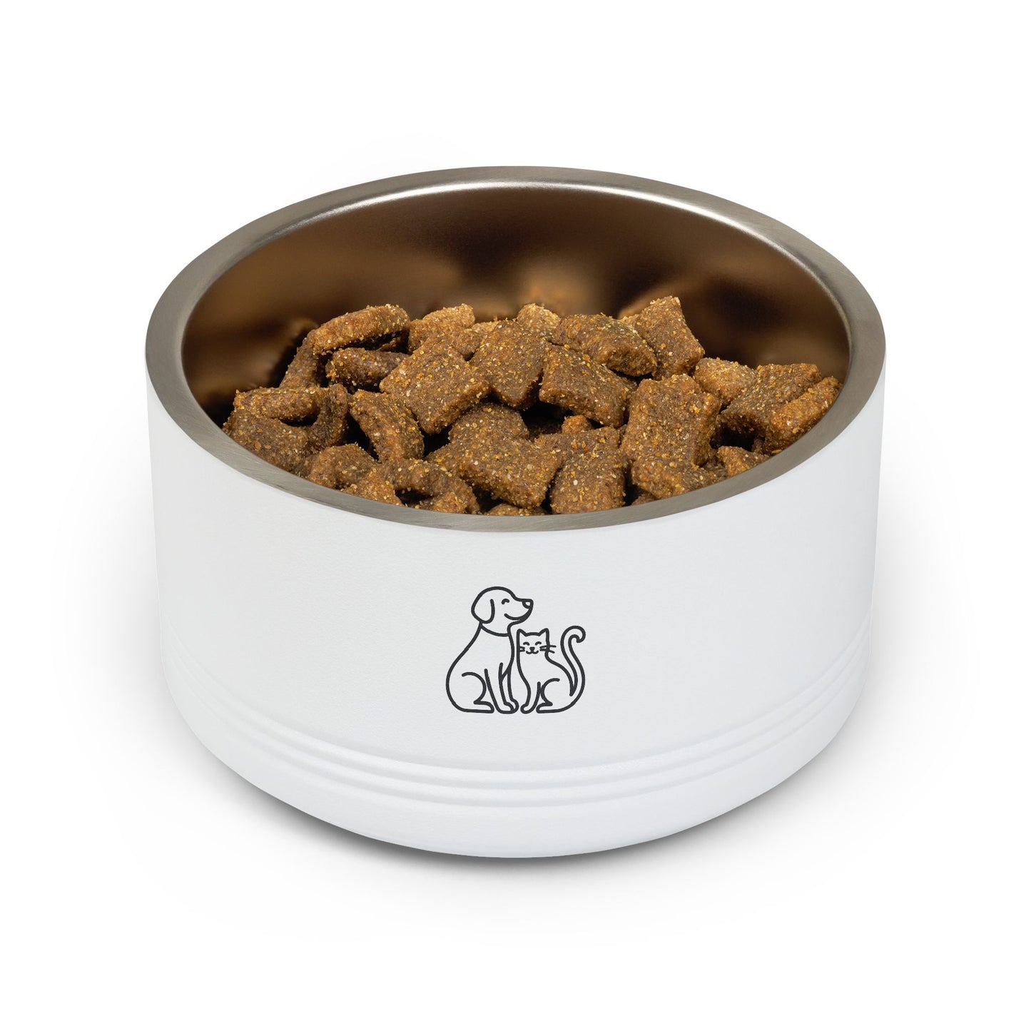 Stainless Pet Bowl – 18oz Dog & Cat Friendship Design