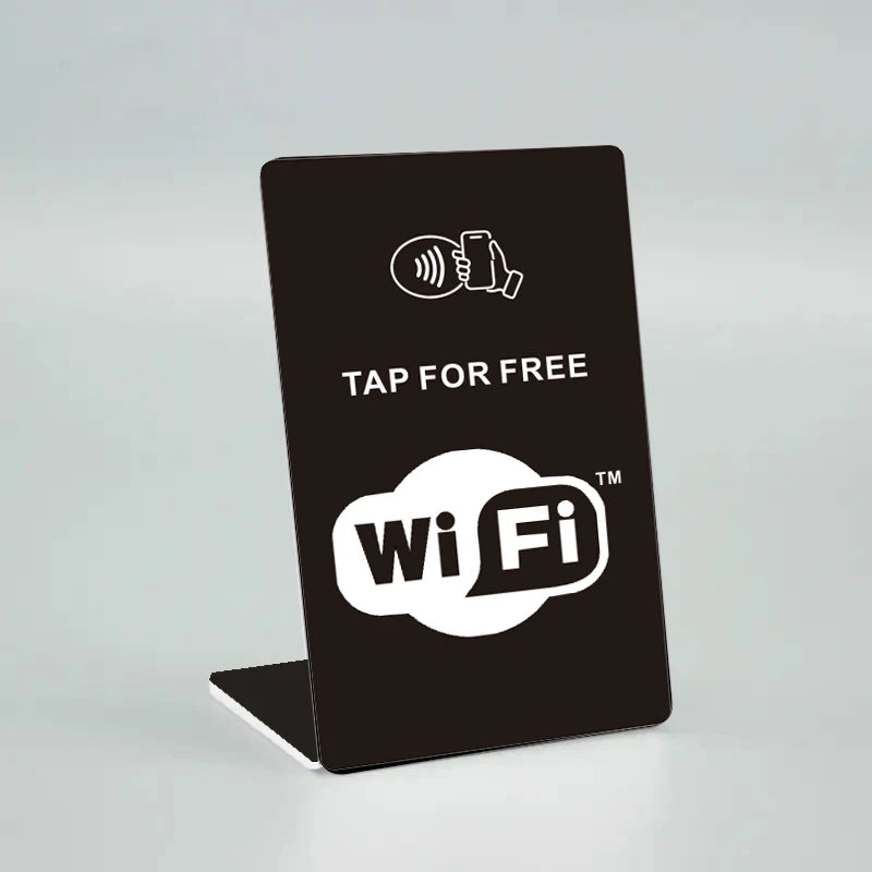 NFC Wi-Fi Share Card & Stand – One-Tap Guest Wi-Fi Access