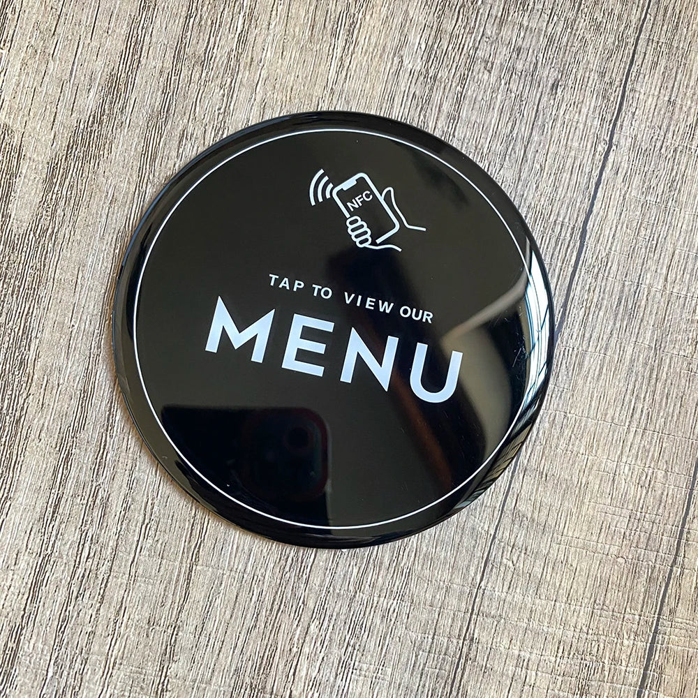 NFC Menu Plate (10 cm) – Contactless Tap-to-View Digital Menu
