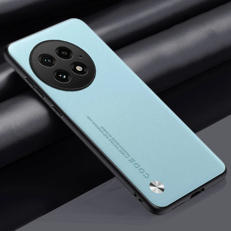 Luxury Matte PU Leather Case for OnePlus 13 – Shockproof, Anti-Fingerprint Back Cover