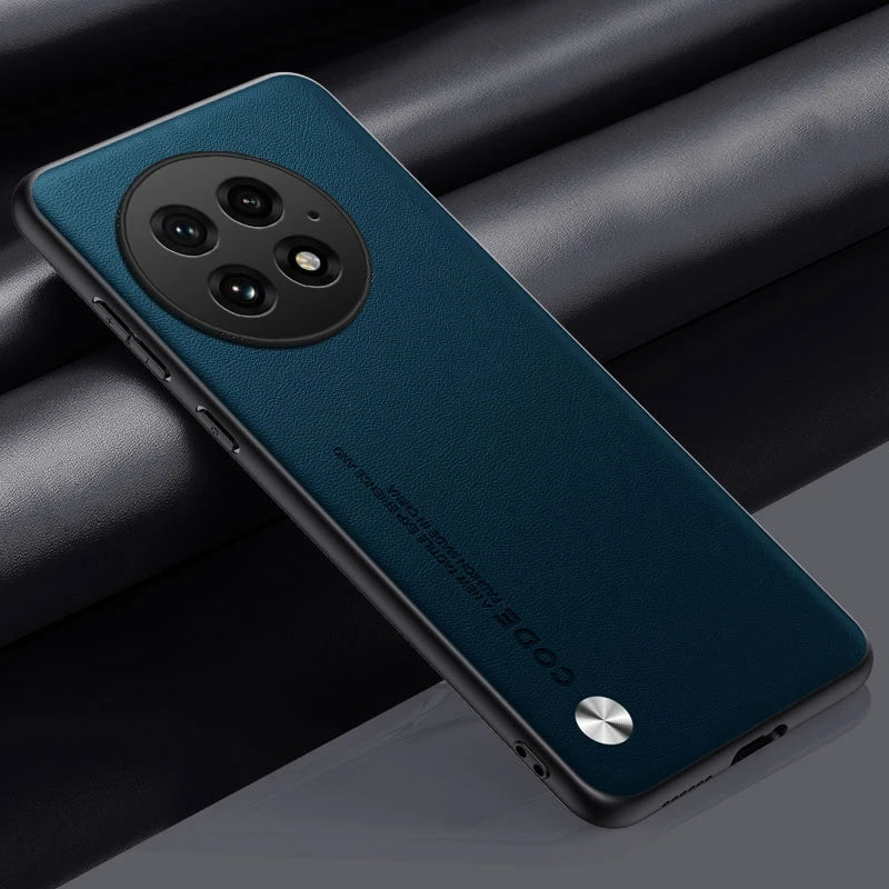 Luxury Matte PU Leather Case for OnePlus 13 – Shockproof, Anti-Fingerprint Back Cover