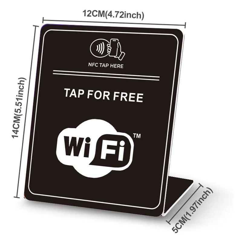NFC Wi-Fi Share Card & Stand – One-Tap Guest Wi-Fi Access