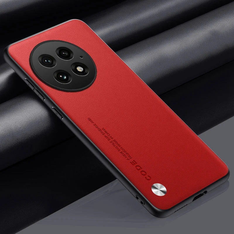 Luxury Matte PU Leather Case for OnePlus 13 – Shockproof, Anti-Fingerprint Back Cover