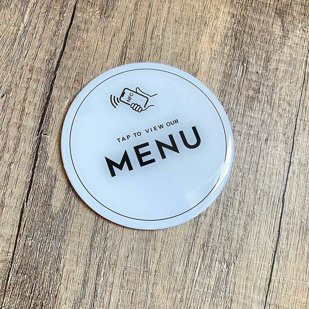 NFC Menu Plate (10 cm) – Contactless Tap-to-View Digital Menu