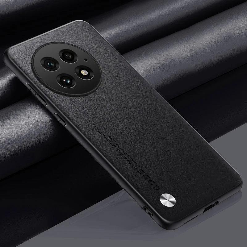 Luxury Matte PU Leather Case for OnePlus 13 – Shockproof, Anti-Fingerprint Back Cover