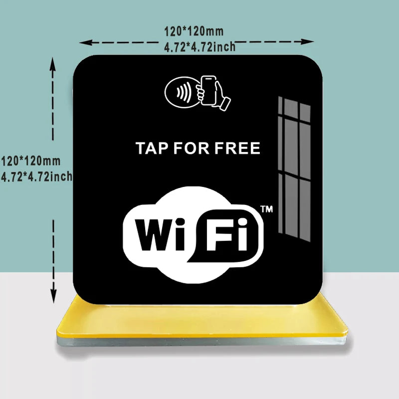 NFC Wi-Fi Share Card & Stand – One-Tap Guest Wi-Fi Access