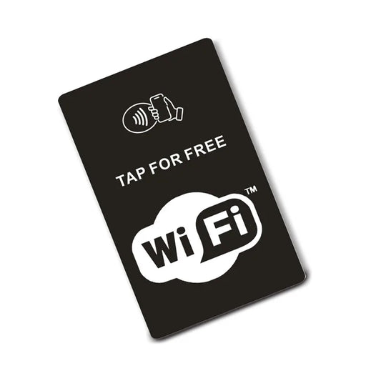 NFC Wi-Fi Share Card & Stand – One-Tap Guest Wi-Fi Access