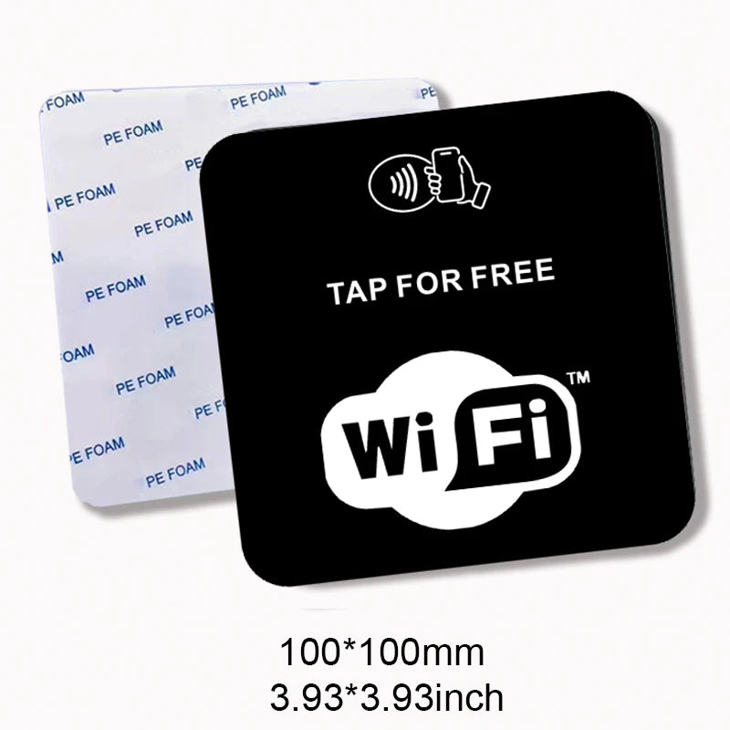 NFC Wi-Fi Share Card & Stand – One-Tap Guest Wi-Fi Access