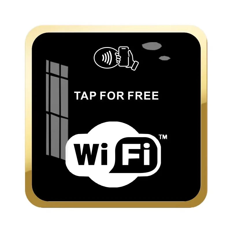 NFC Wi-Fi Share Card & Stand – One-Tap Guest Wi-Fi Access